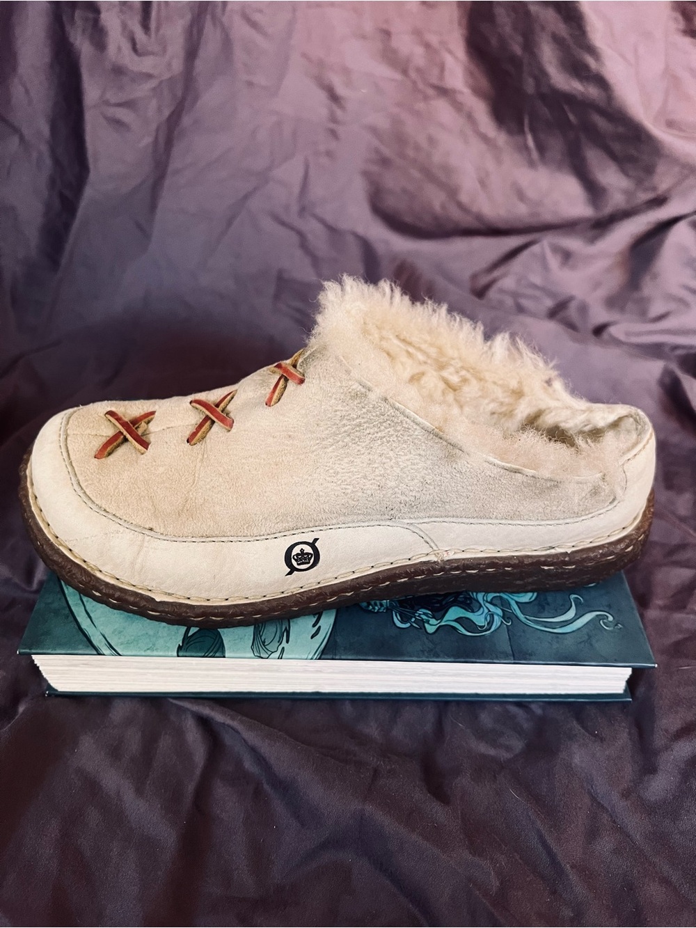 Born leather moccasins with faux shearling